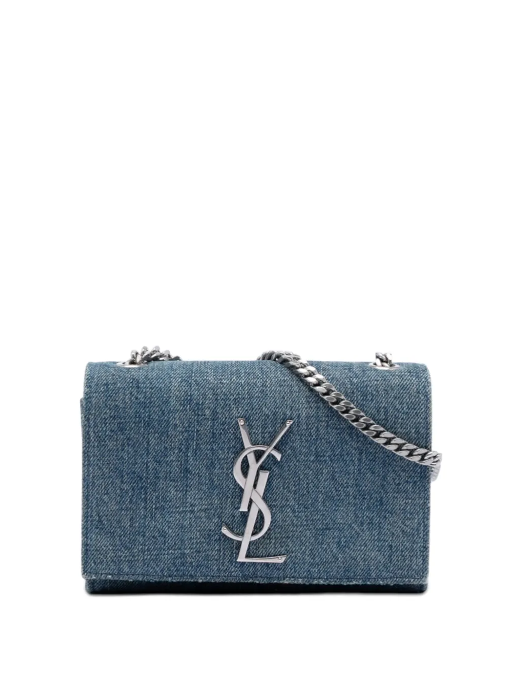 Saint Laurent Pre-Owned 2015 Small Denim Monogram Kate crossbody bag - Blu