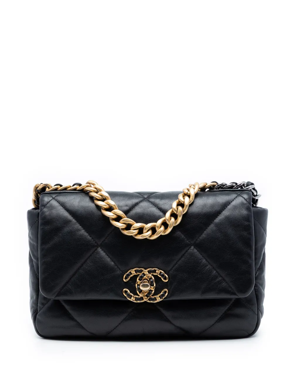CHANEL Pre-Owned 2020 Medium Lambskin 19 Flap satchel - Nero