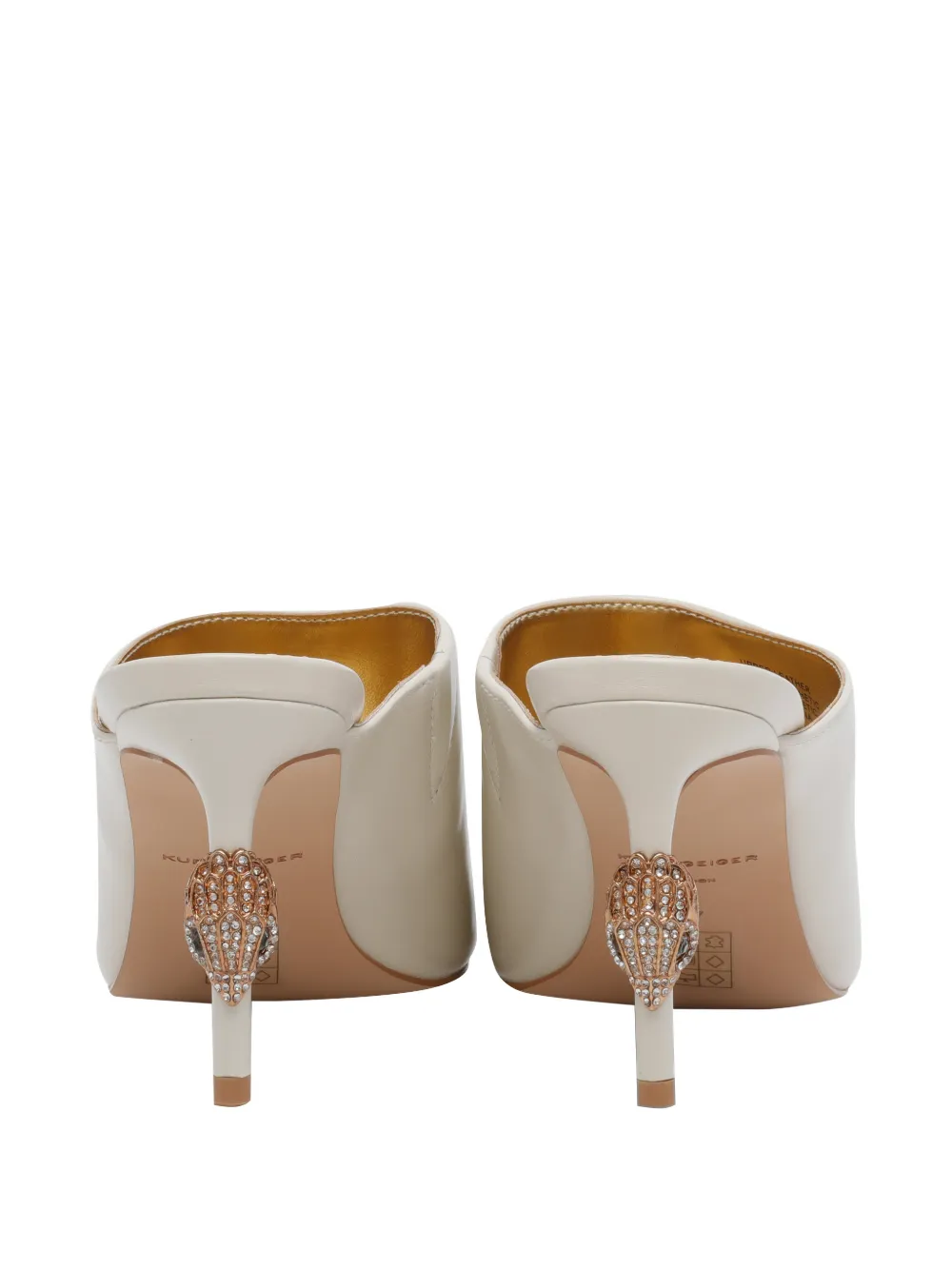 Kurt Geiger London Eagle crystal-embellished mules Beige