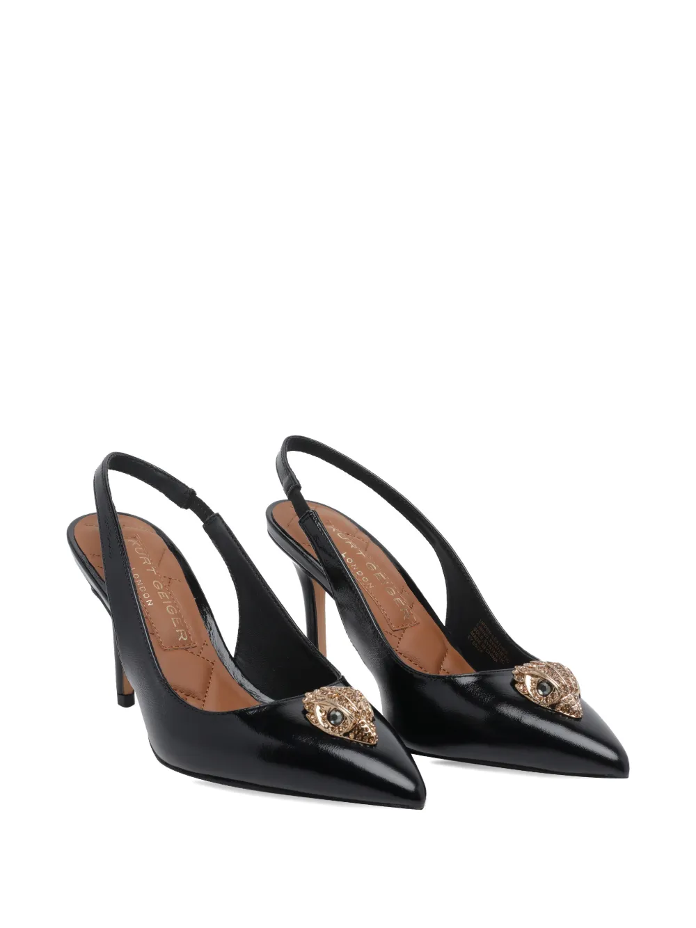 Kurt Geiger London Belgravia eagle-plaque slingback pumps Zwart