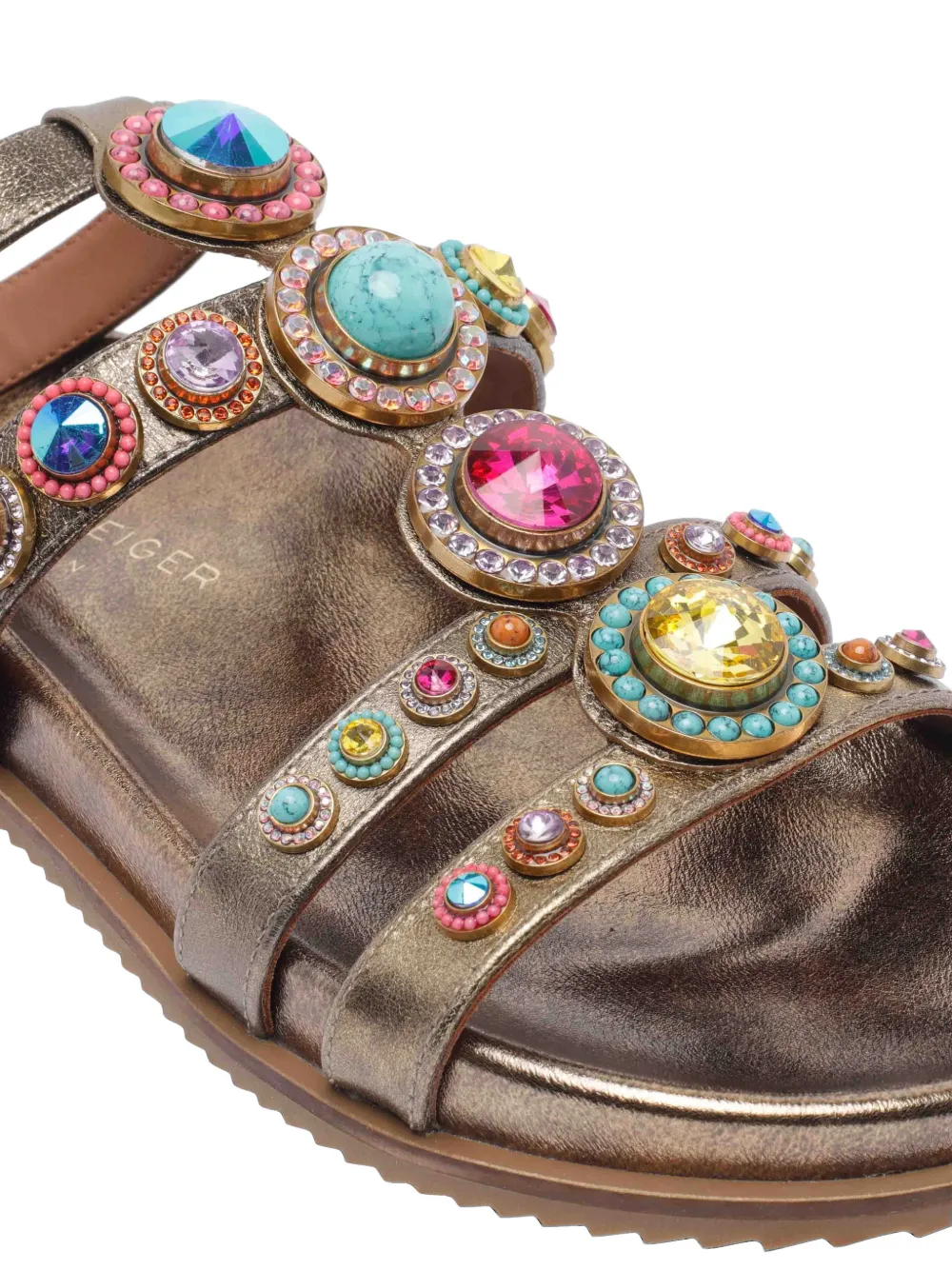 Kurt Geiger London Octavia Flexi crystal-embellished sandals Goud