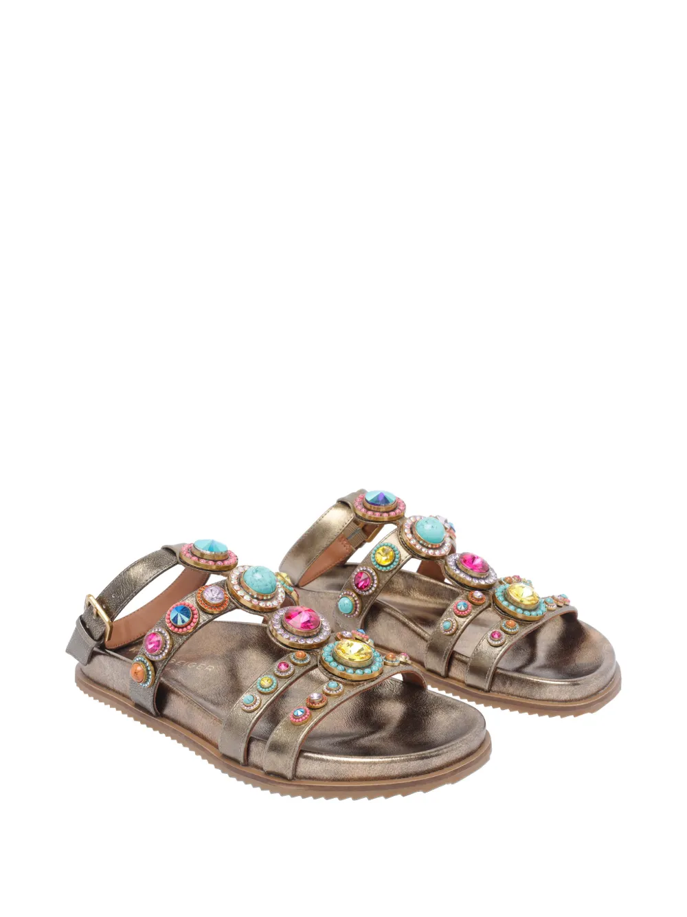 Kurt Geiger London Octavia Flexi crystal-embellished sandals Goud