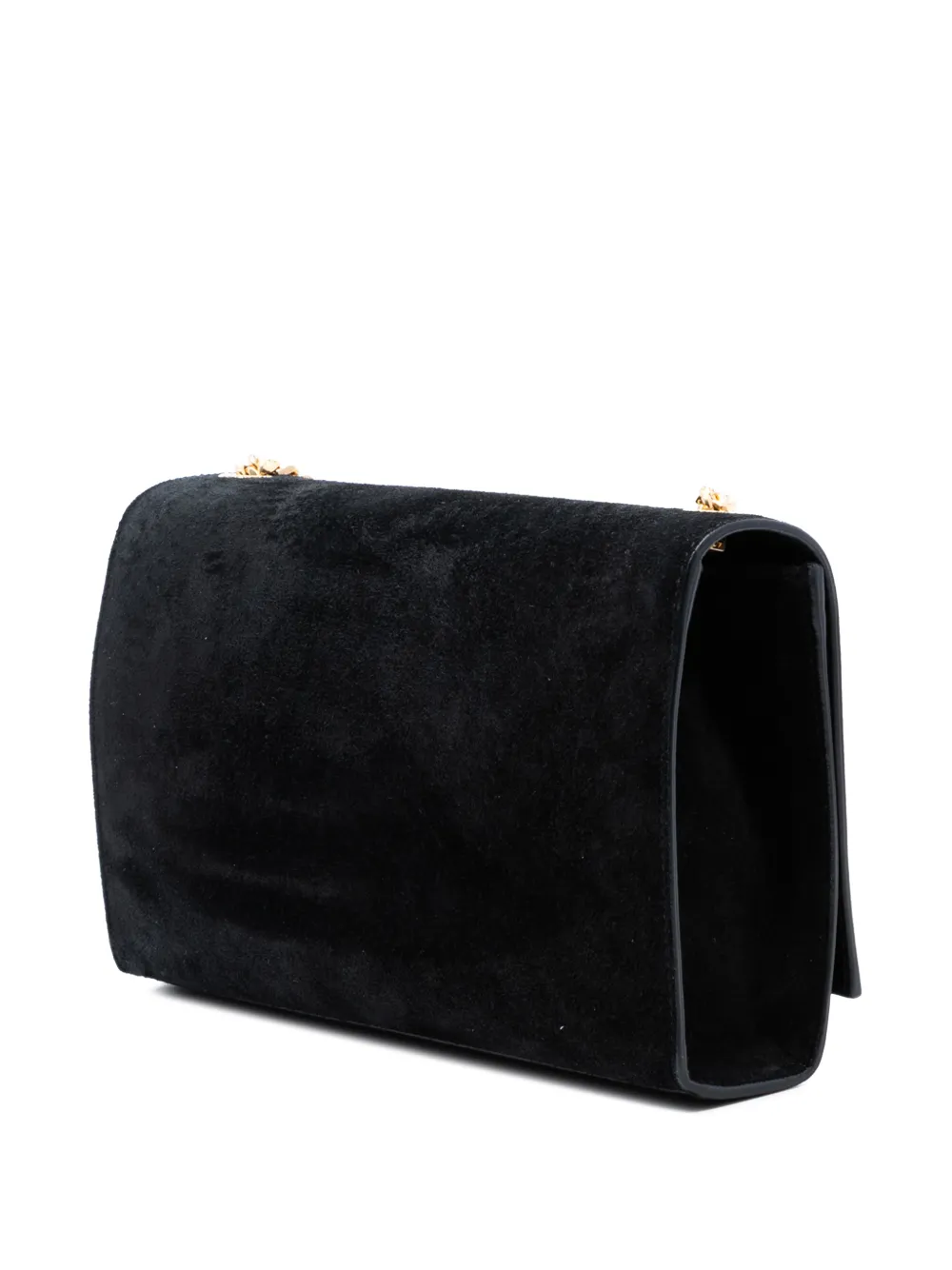  Saint Laurent Pre-owned Borsa A Tracolla Kate Tassel Media In Pelle Scamosciata Con Monogramma 2016 - Nero 