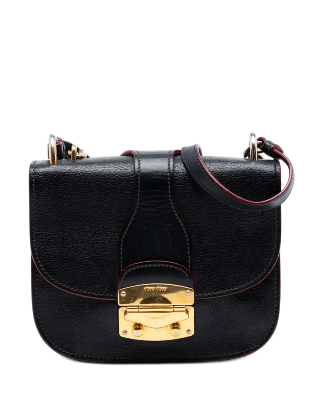 Miu Miu Pre-Owned 2010-2026 Goatskin Madras satchel - Nero