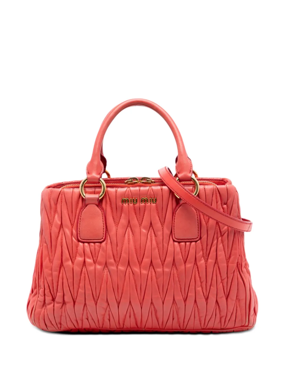 Miu Miu Pre-Owned 2010-2026 Matelasse Nappa satchel - Arancione