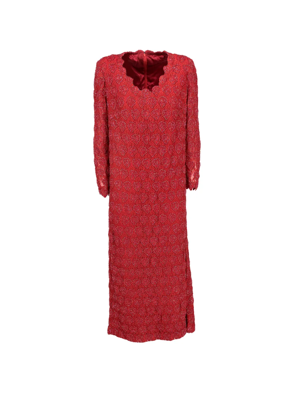 Vintage 1980s-1990s beaded lace dress - Rosso