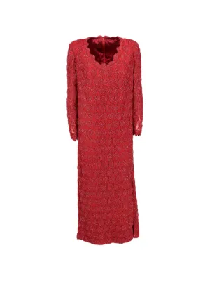 dolce and gabbana red lace dress 1990s Dolce & Gabbana floral-lace rhinestone-embellished Dress | Red