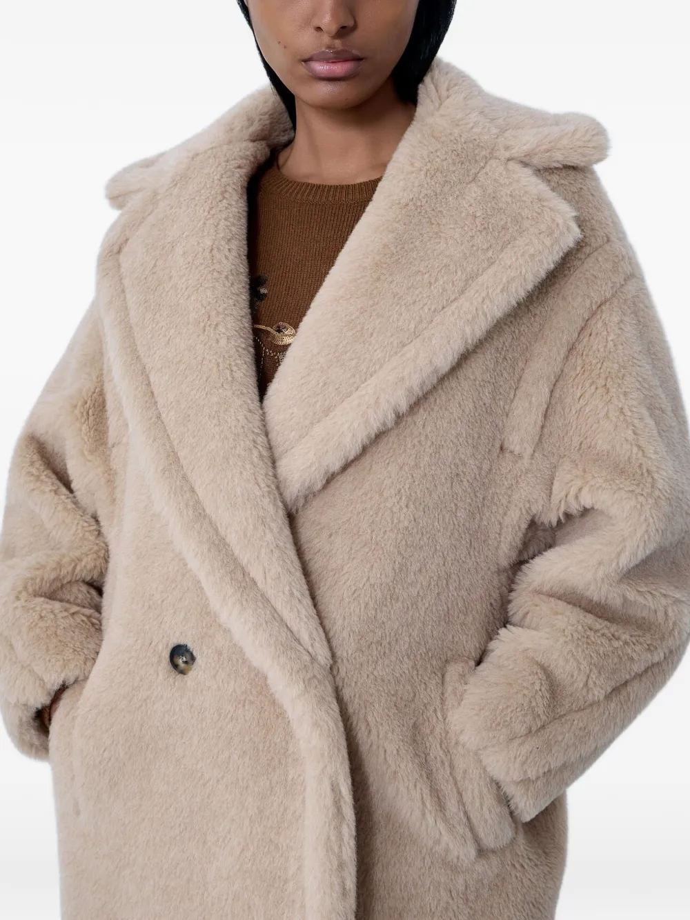 Max Mara Tedgirl double-breasted coat - Nude
