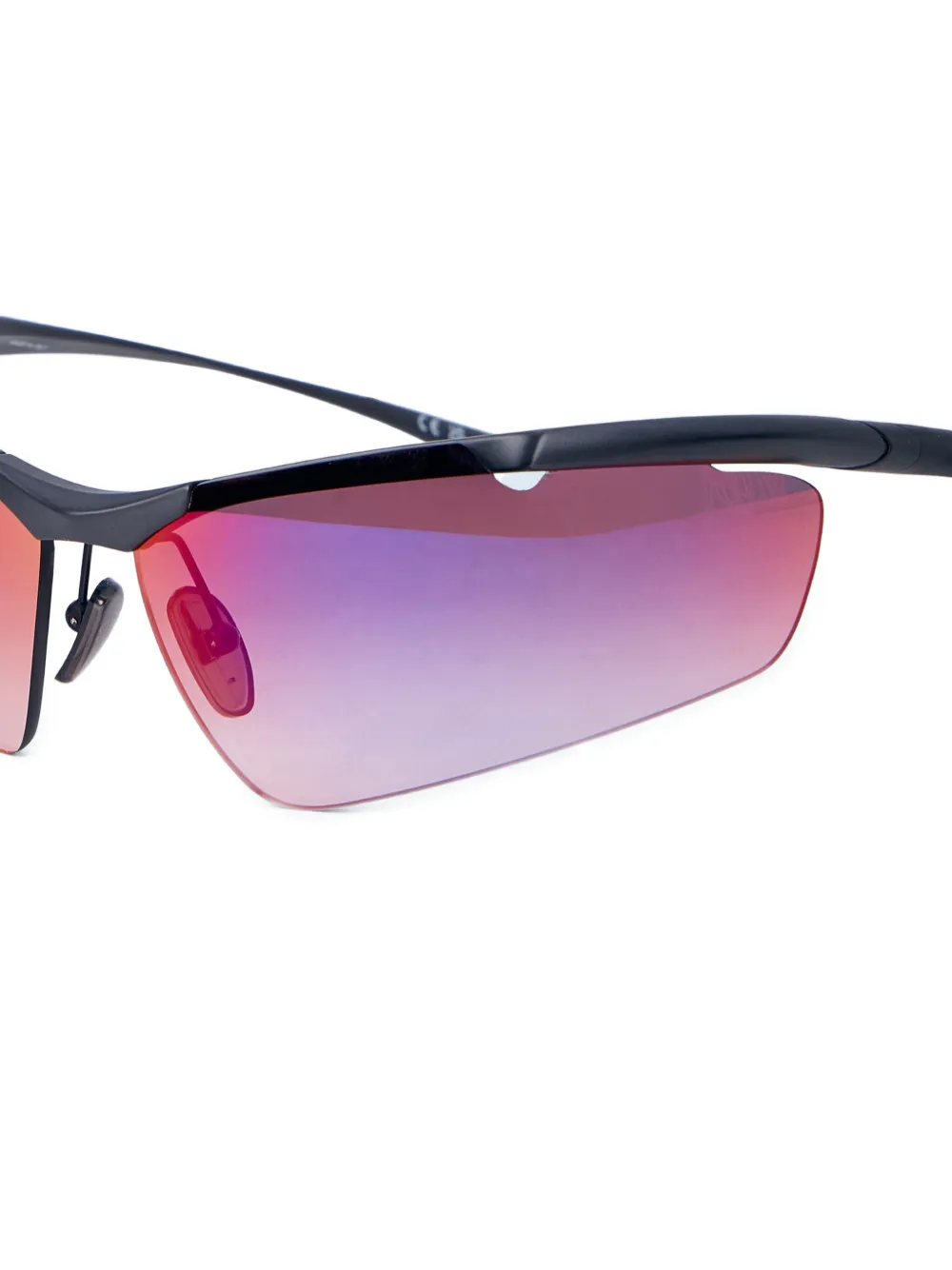 Balenciaga Zonnebril met randloos biker montuur Zwart