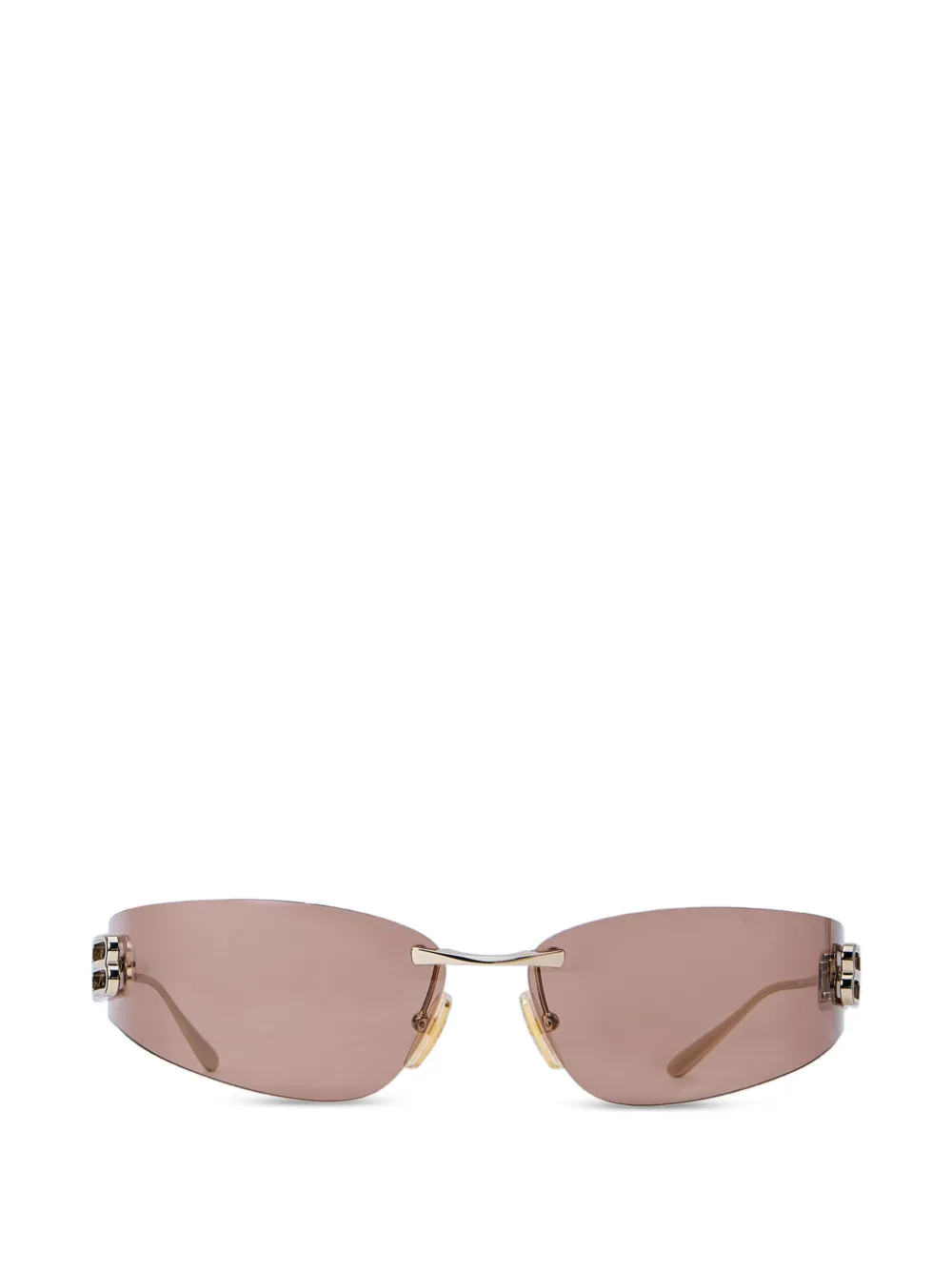 Balenciaga Eyewear Gossip rimless logo-hinge sunglasses - Oro