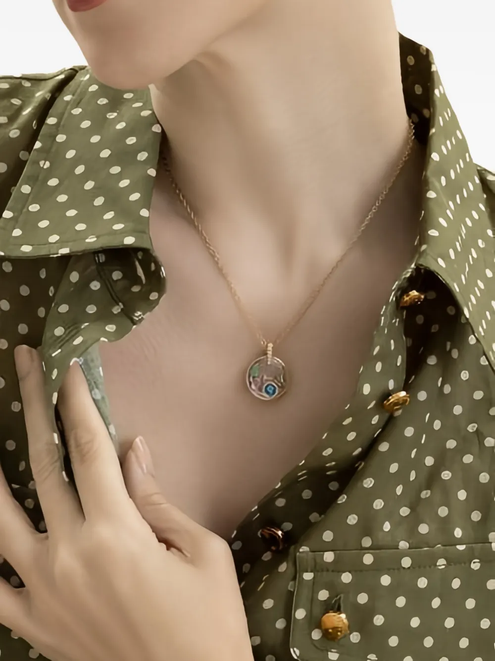 Loquet Pendente Evil Eye con diamanti - Oro