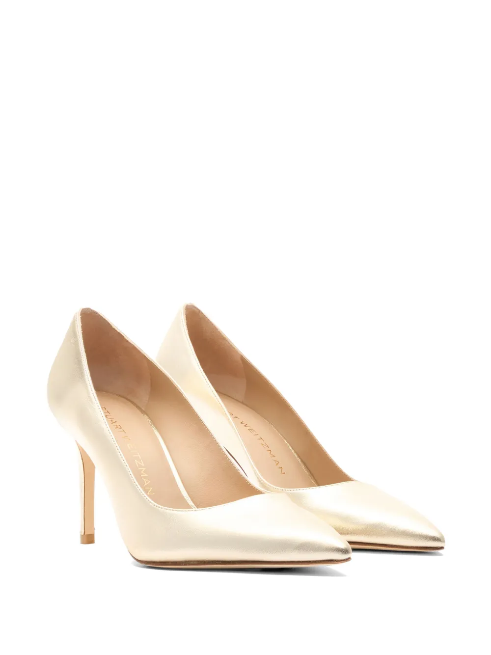 Stuart Weitzman Stuart Power 85 pumps met puntige neus Goud