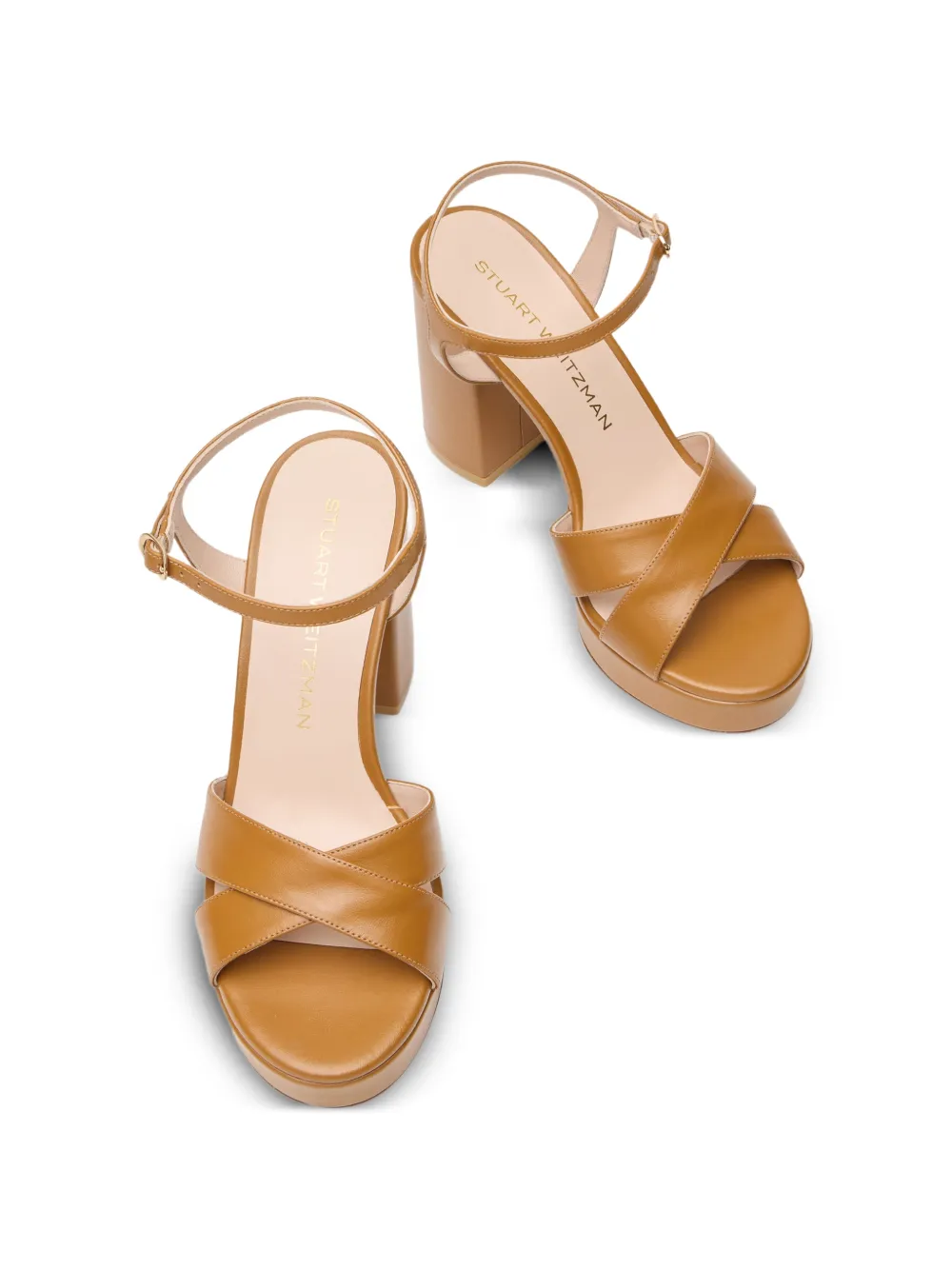 Stuart Weitzman 11cm Dayna Sandals in Brown, view 3