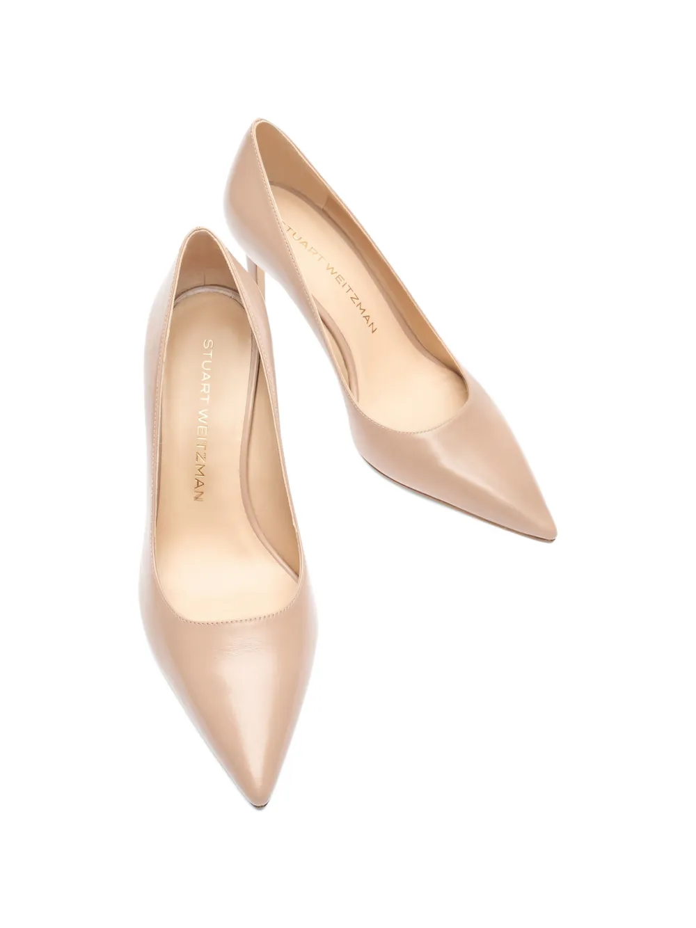 Stuart Weitzman Stuart Power 85 pumps met puntige neus Beige