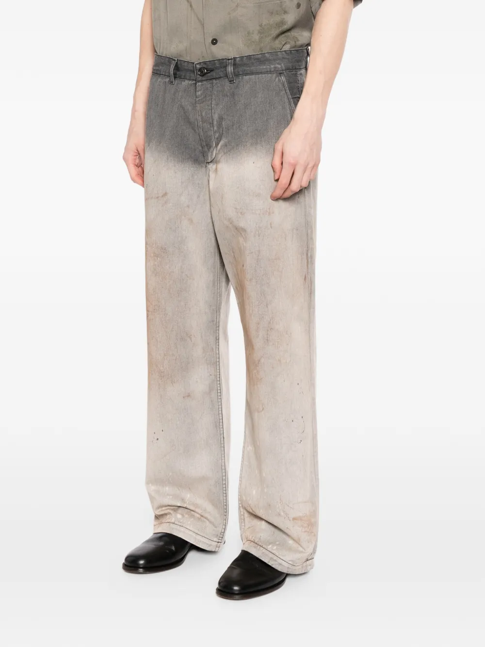 OUR LEGACY Rig jeans met verfspatten Grijs