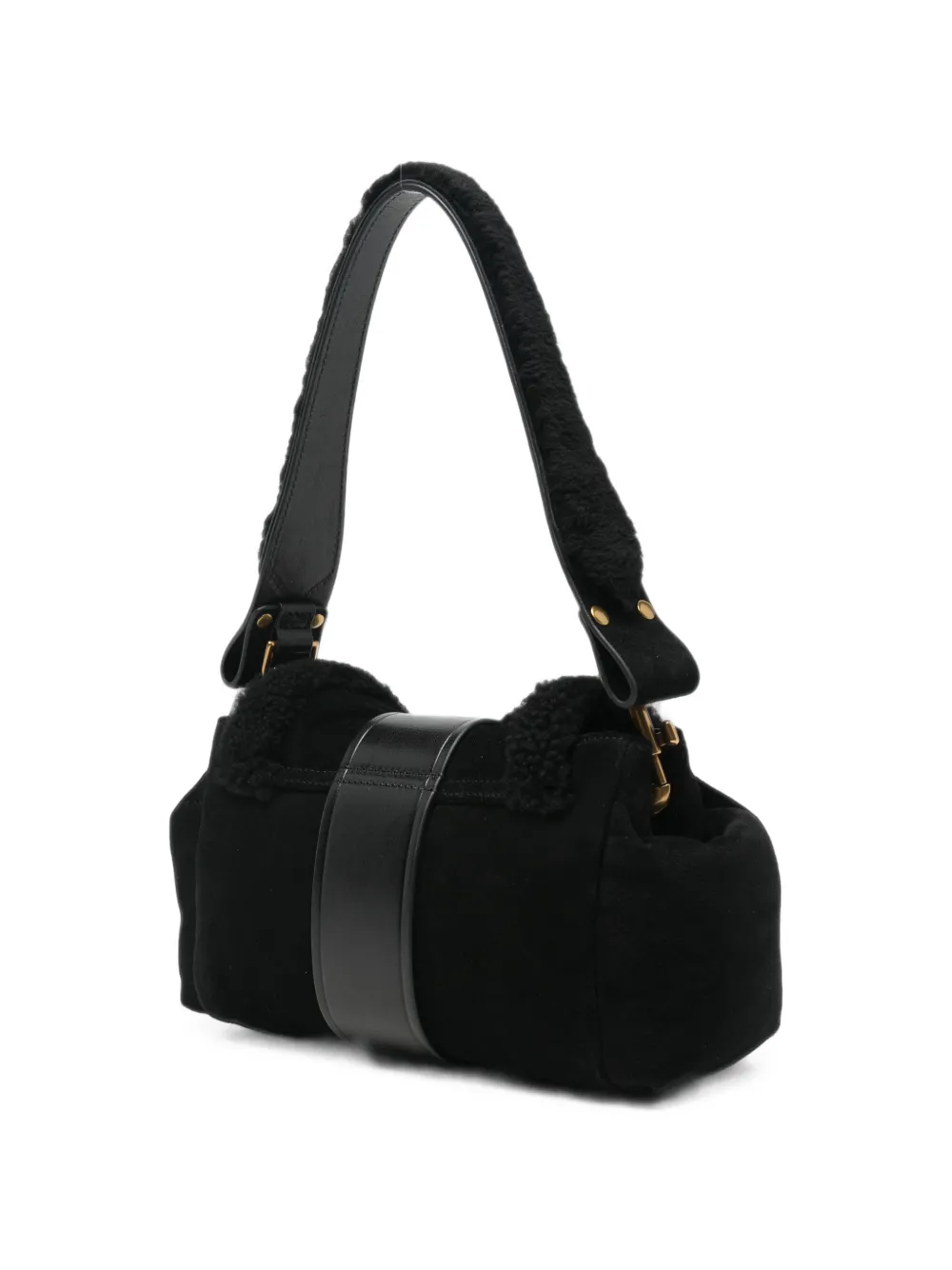 Vivienne Westwood Schoudertas met lammy afwerking en gespdetail Zwart