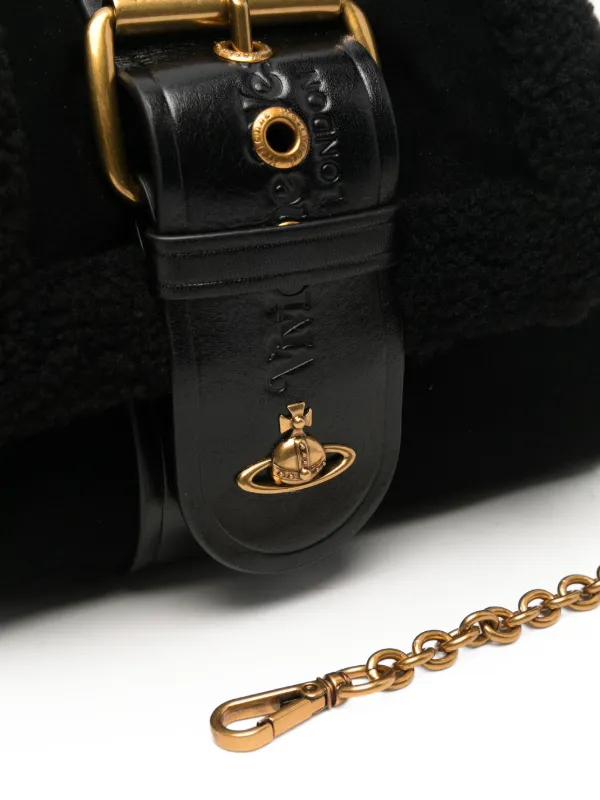 Vivienne Westwood buckle-detail shearling-trim Shoulder Bag
