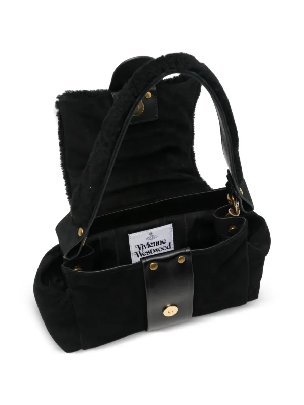 Vivienne Westwood buckle-detail shearling-trim Shoulder Bag