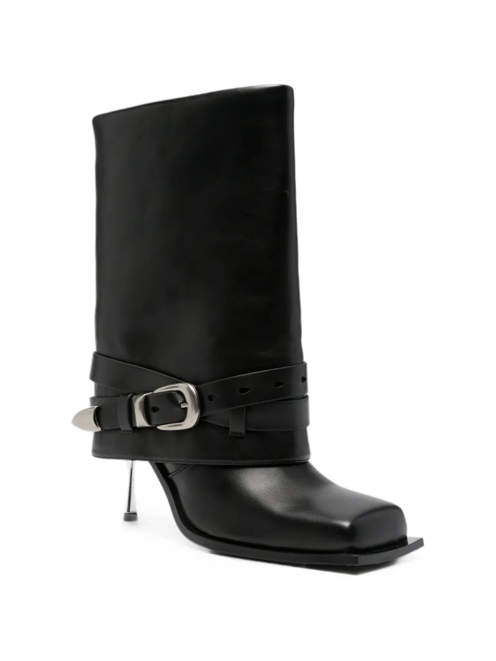JW Pei Emilia buckled leather boots Zwart