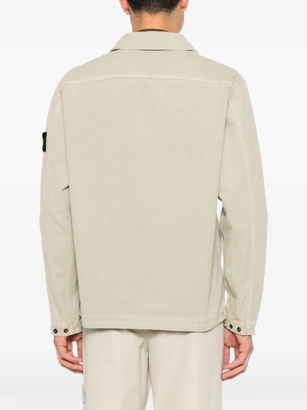 Stone Island 1200012 panama shirtjack van biologisch katoen Beige