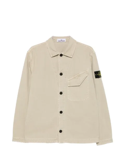 Stone Island logo-patch chest-pocket shirt jacket