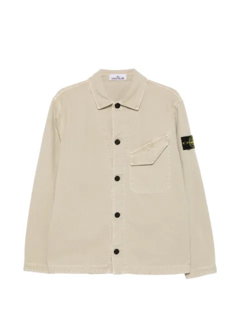 Stone Island logo-patch chest-pocket shirt jacket