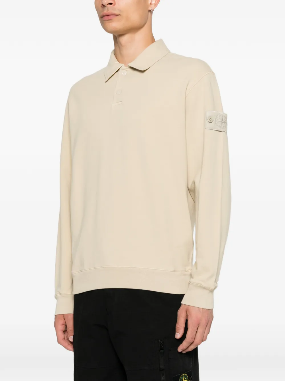 Stone Island Poloshirt met logopatch Beige