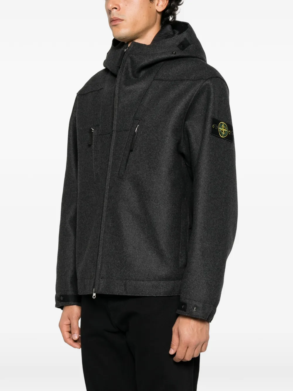 Stone Island Panno hooded jacket Grijs