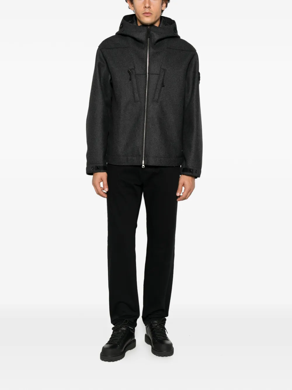 Stone Island Panno hooded jacket Grijs