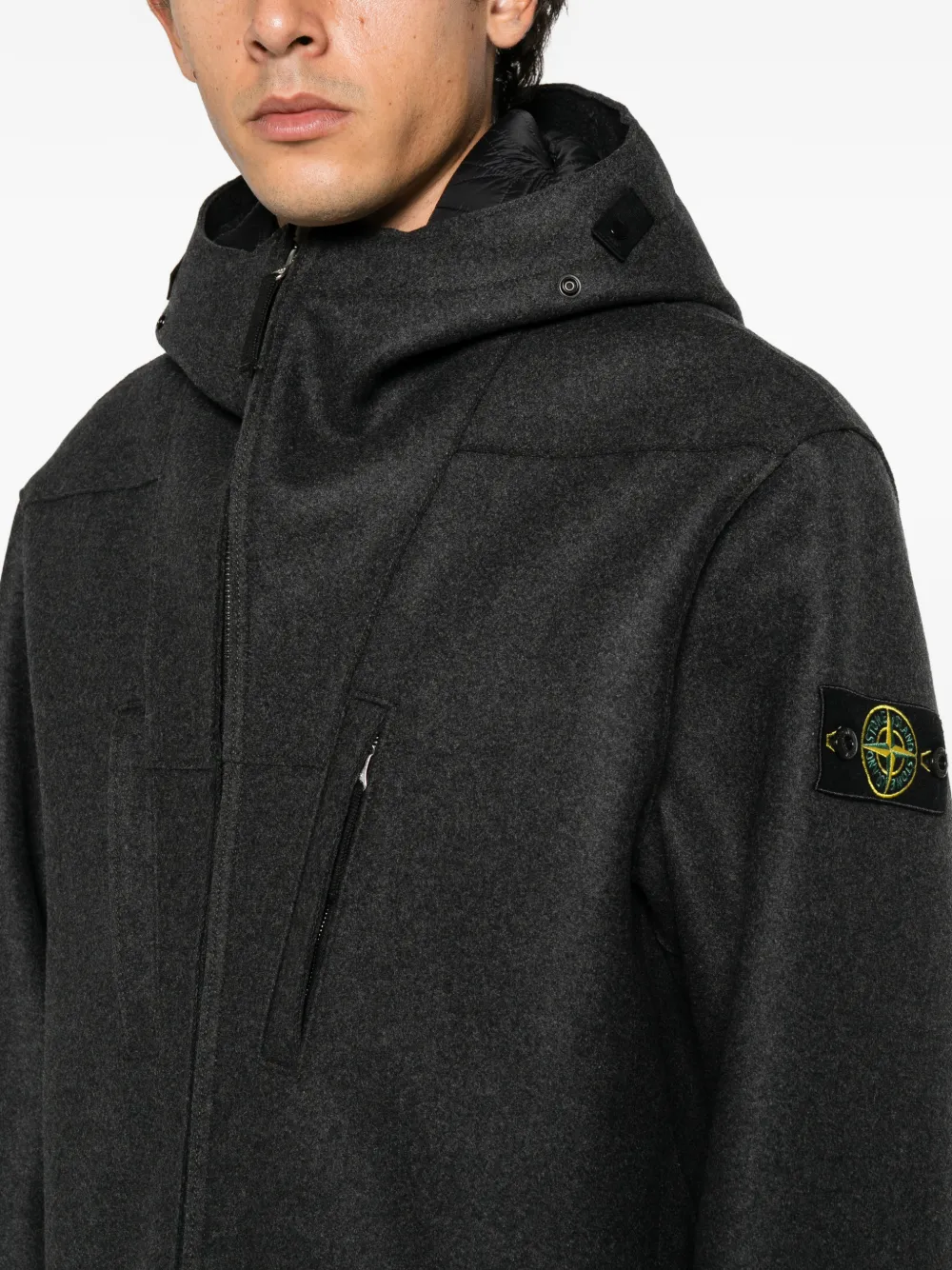 Stone Island Panno hooded jacket Grijs