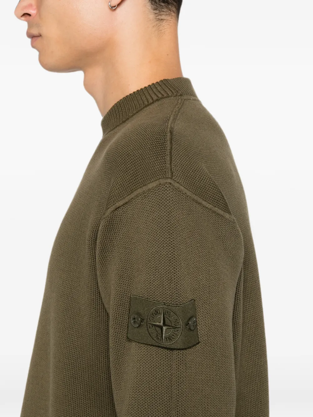 Stone Island 5100063 katoenen kasjmier_S.I. Ghost gebreide trui Groen