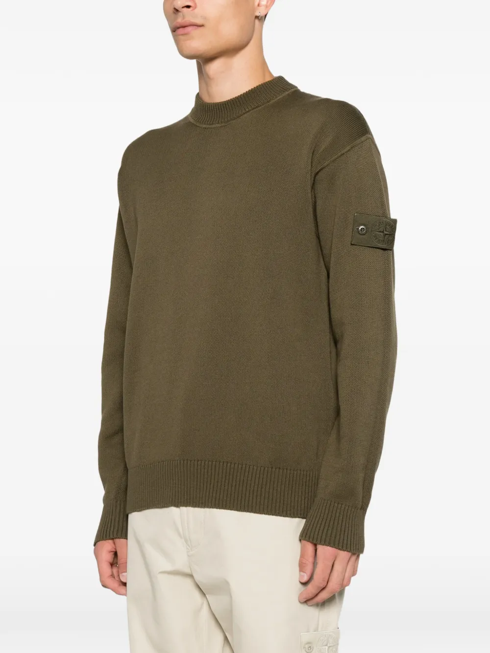 Stone Island 5100063 katoenen kasjmier_S.I. Ghost gebreide trui Groen