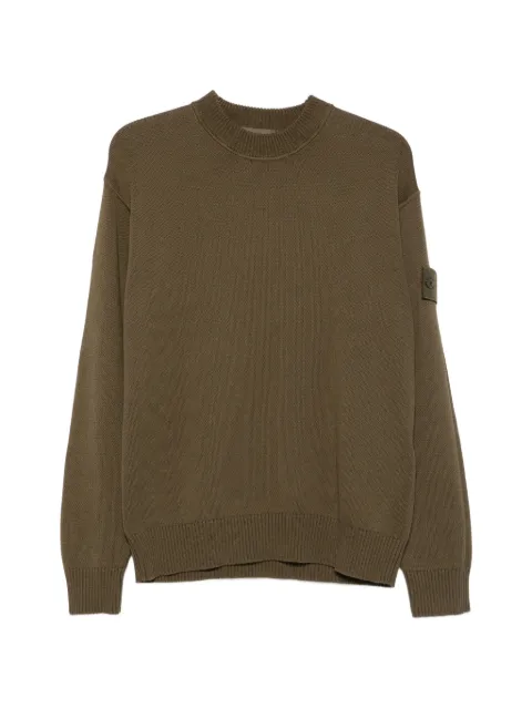 Stone Island logo-patch crew-neck sweater