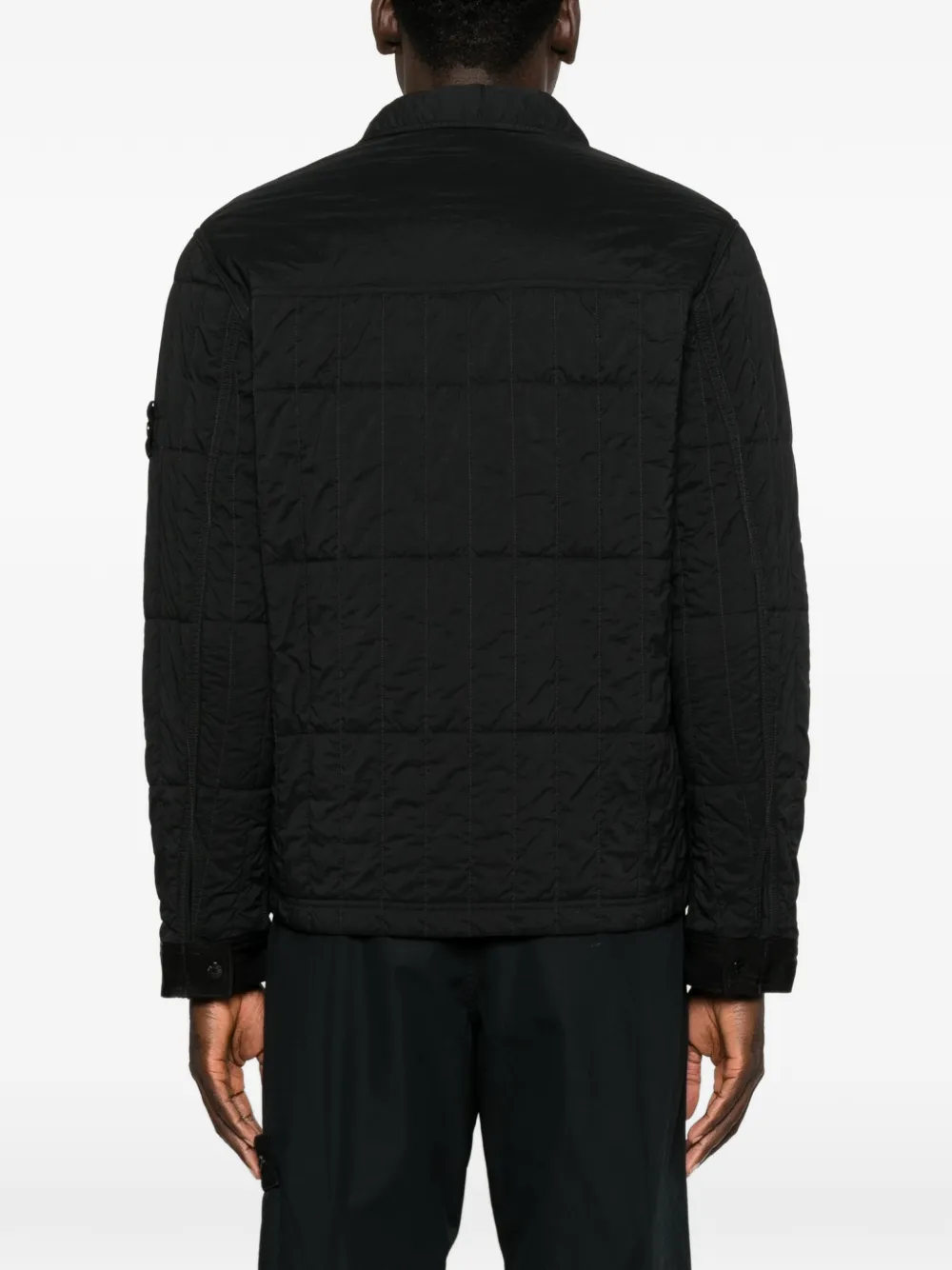 Stone Island 4100014 ultralicht nylon gewatteerd jack Zwart