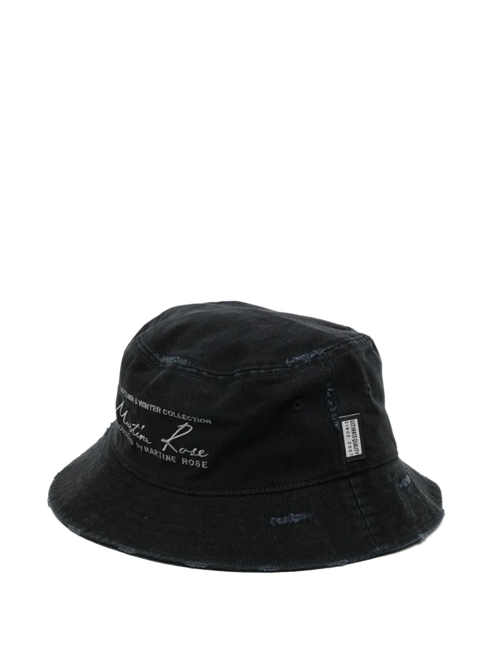 Martine Rose distressed embroidered bucket hat - Nero