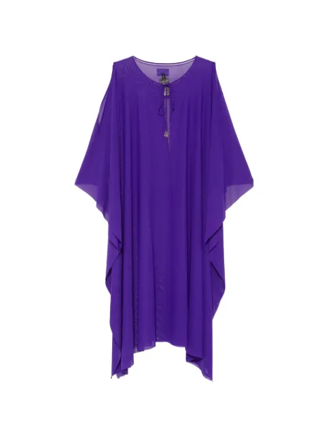 Fisico cold-shoulder semi-sheer dress