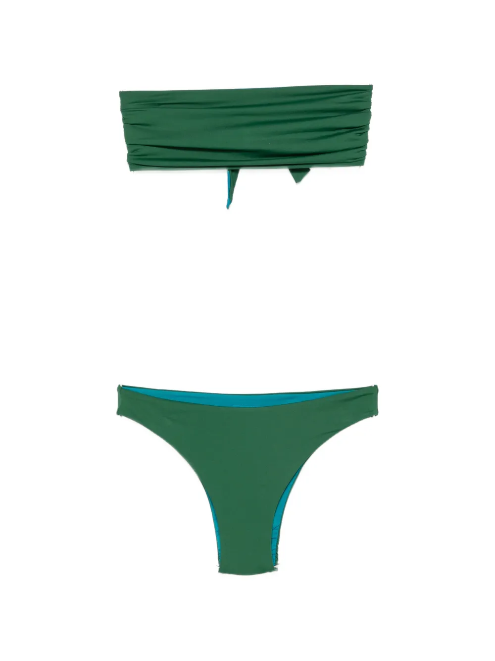 Fisico knot-detail bandeau bikini - Verde