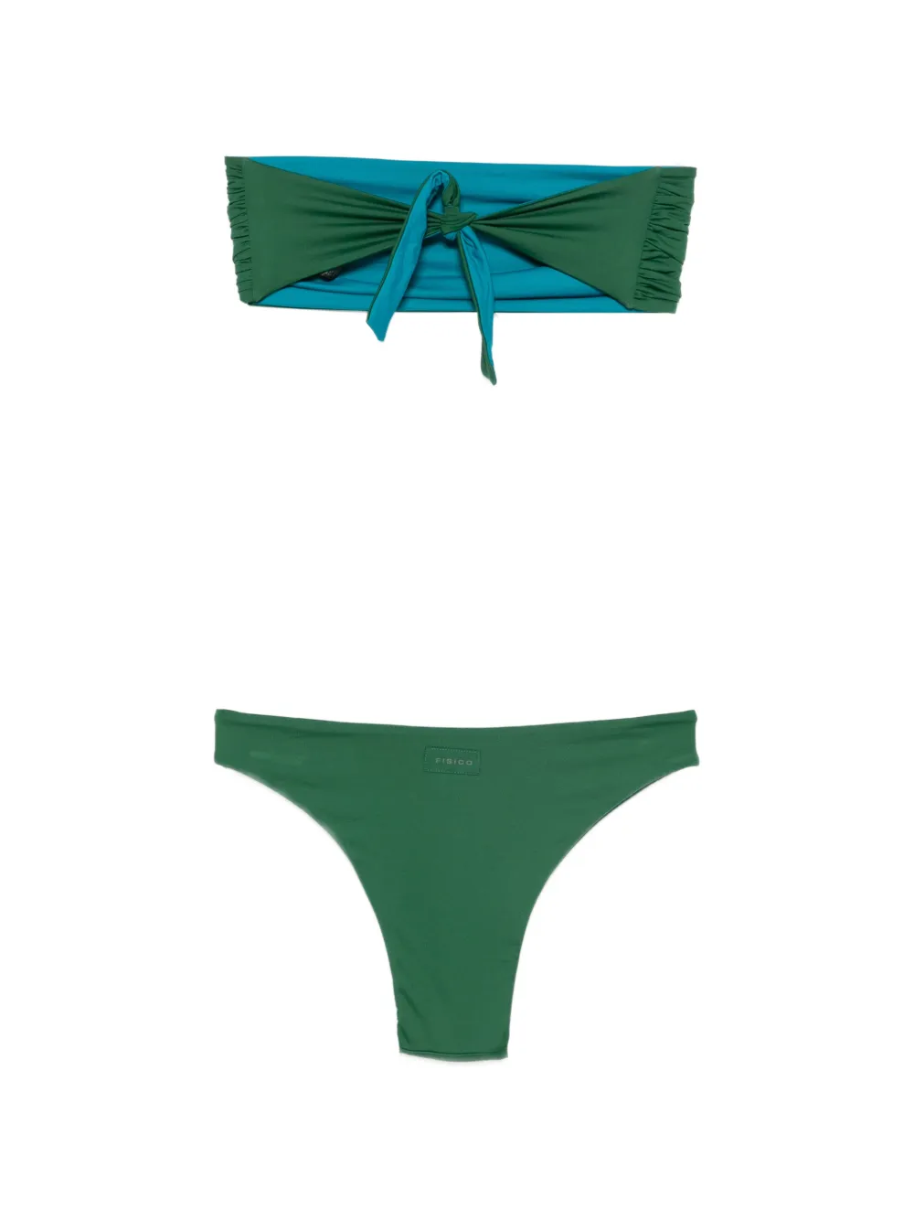 Fisico Bandeau bikini met geknoopt detail Groen