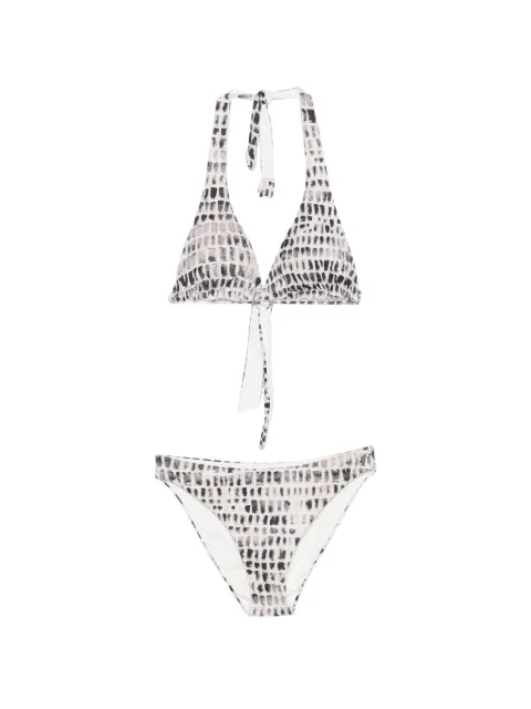 Fisico patterned halterneck bikini