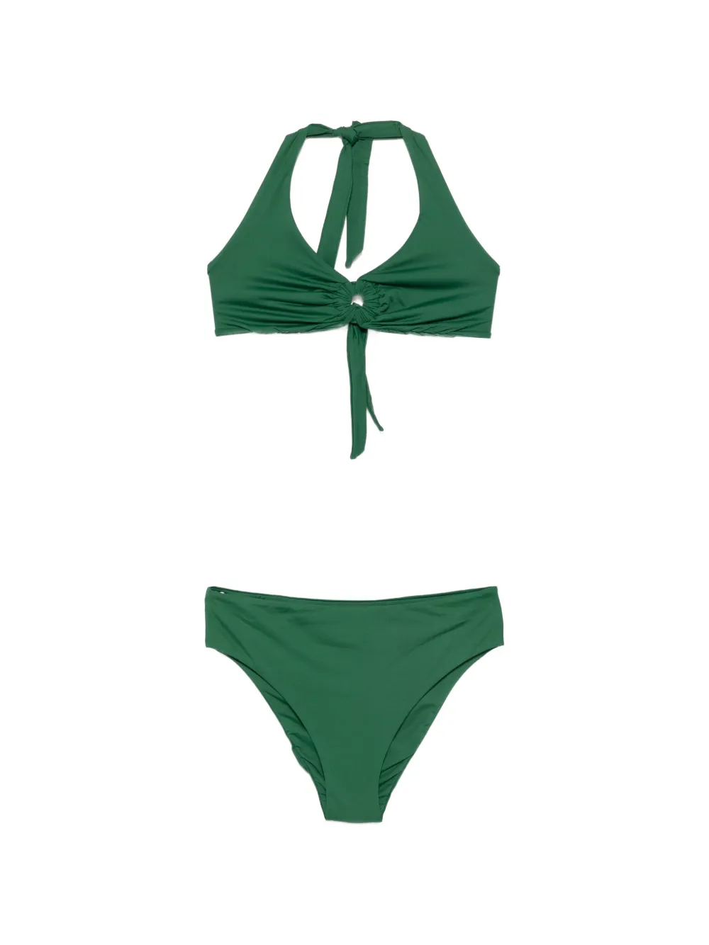 Fisico halterneck ring-detail bikini - Verde