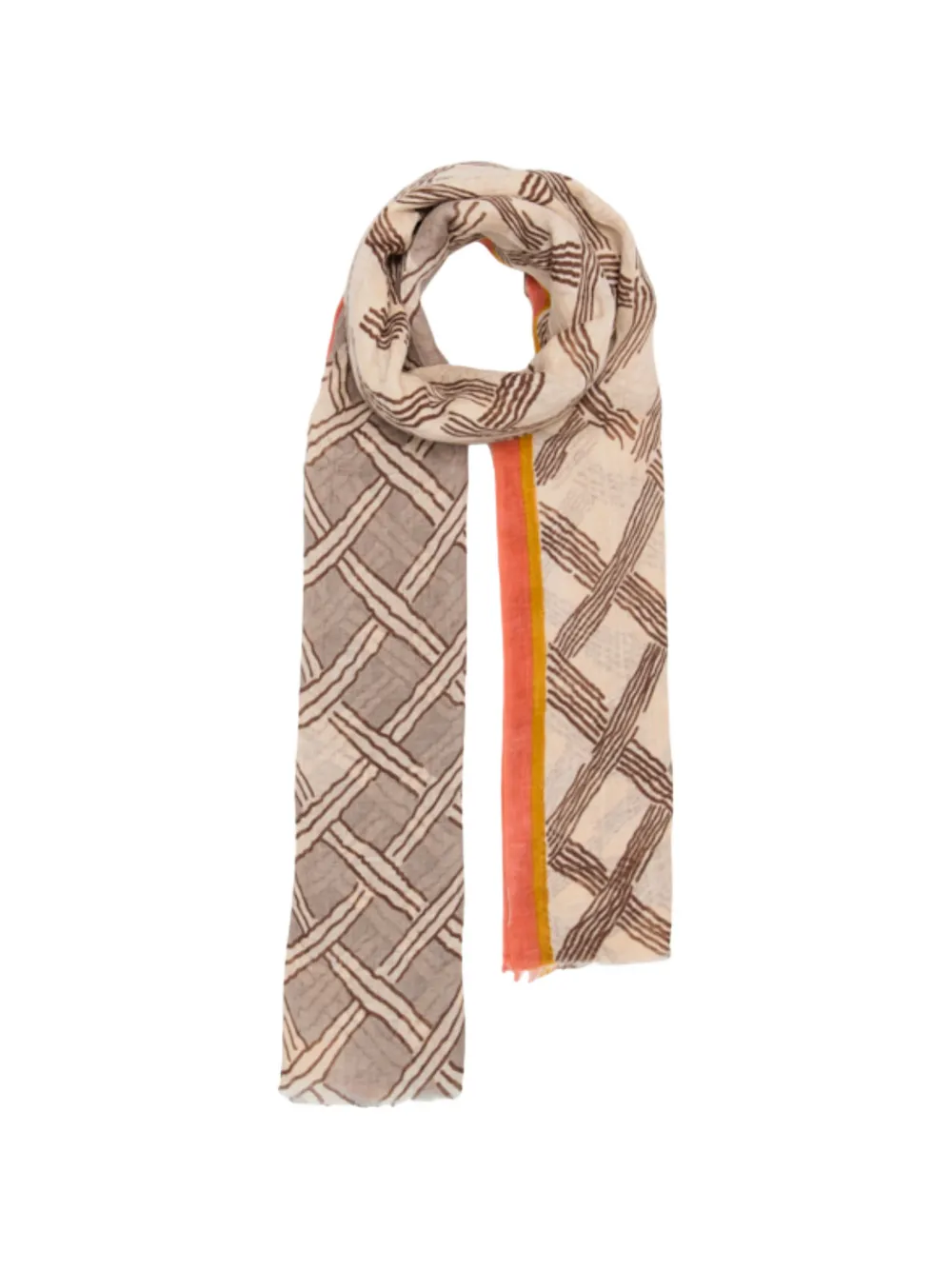 Lovat & Green Horizon geometric-print scarf - Toni neutri