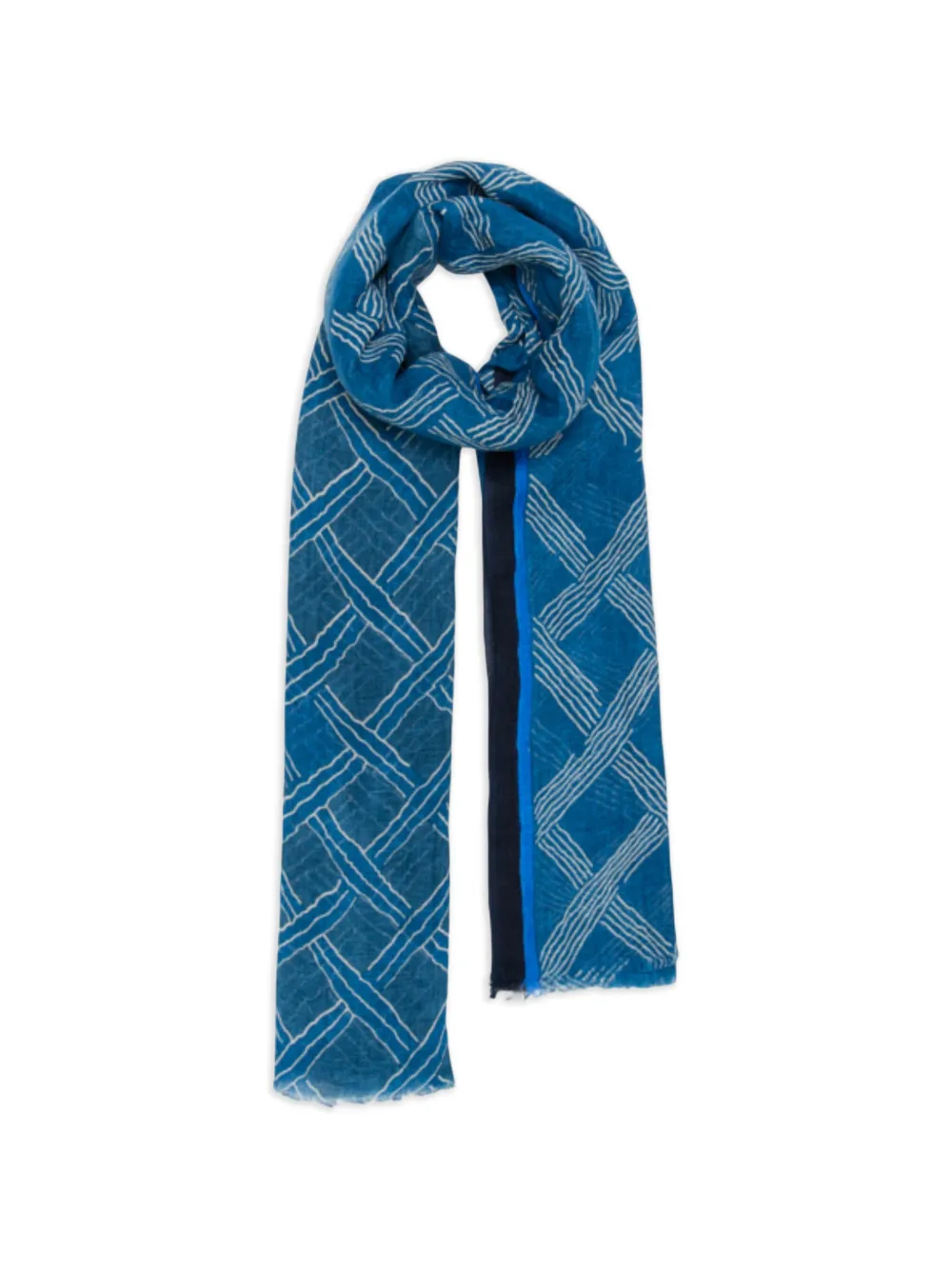 Lovat & Green Horizon geometric-print scarf - Blu