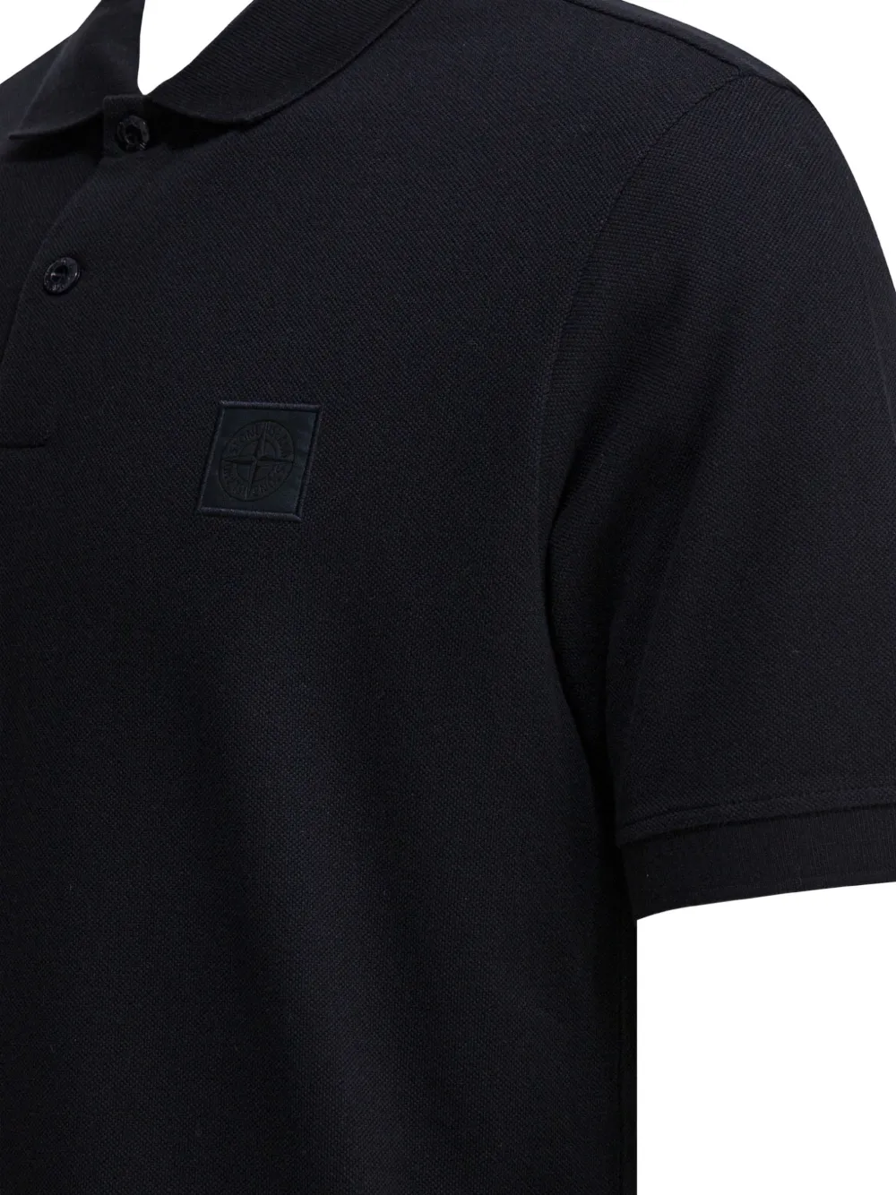 Stone Island 2200002 50 2 katoenen Piqué_S.I.Ghost poloshirt Zwart