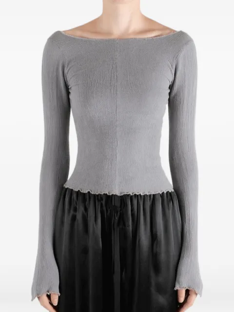 Marc Le Bihan crinkled raw-edge top