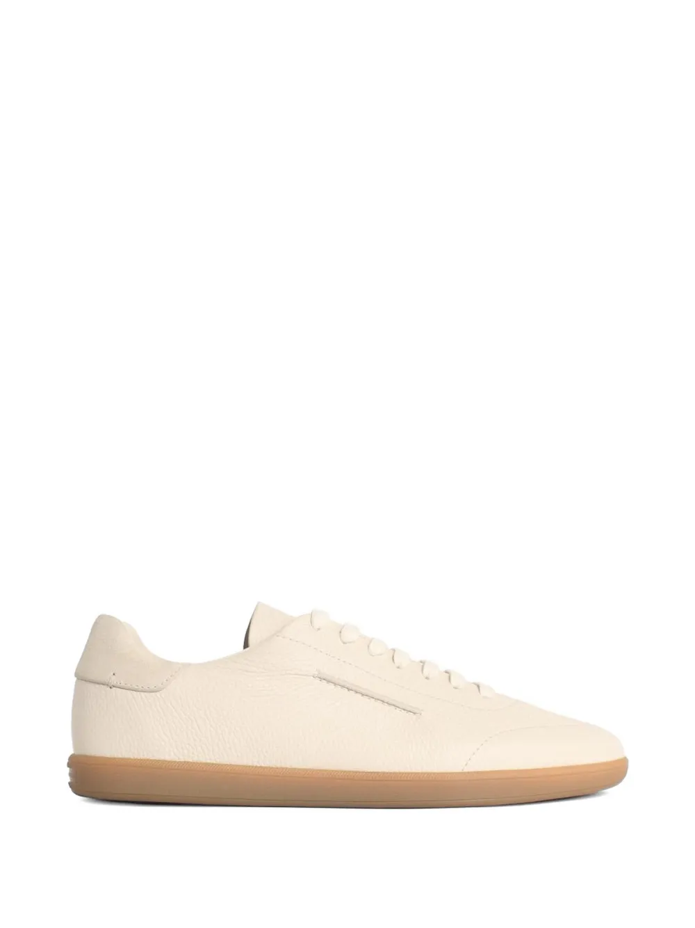 Zegna leather lace-up sneakers - Toni neutri