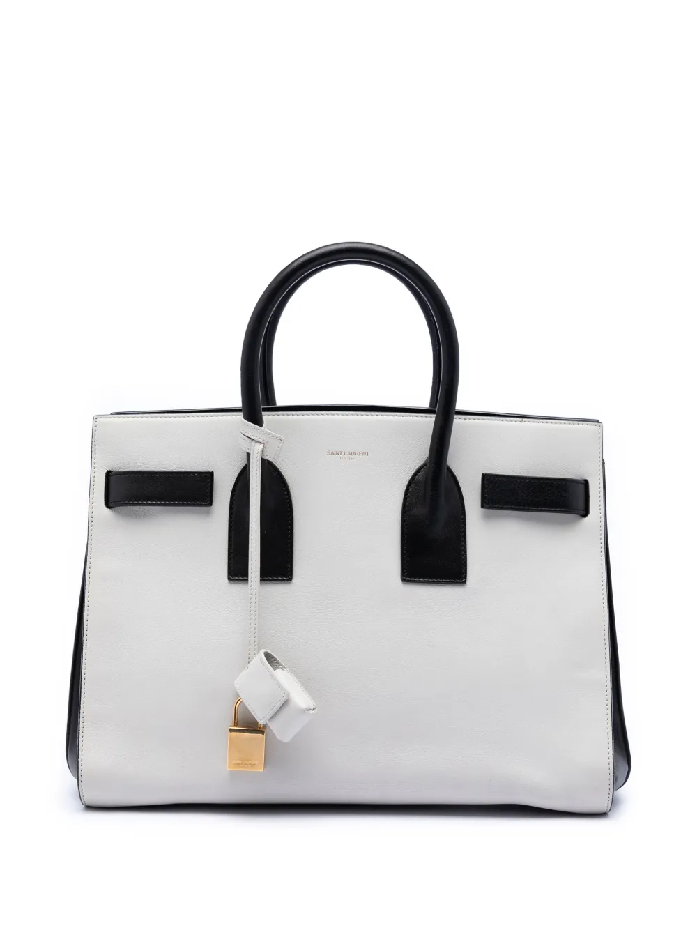 Saint Laurent Pre-Owned 2013 kleine zweifarbige Sac de Jour Satchel-Tasche aus Leder - Schwarz