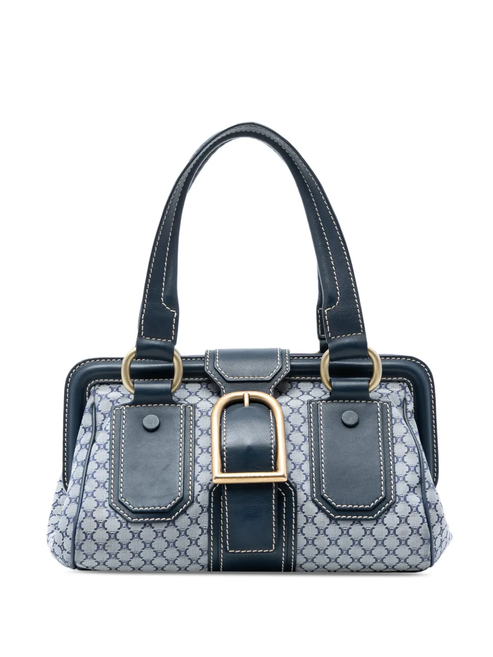 Celine Pre-Owned 2000 Ella Frame Handtasche aus Macadam-Canvas - Blau