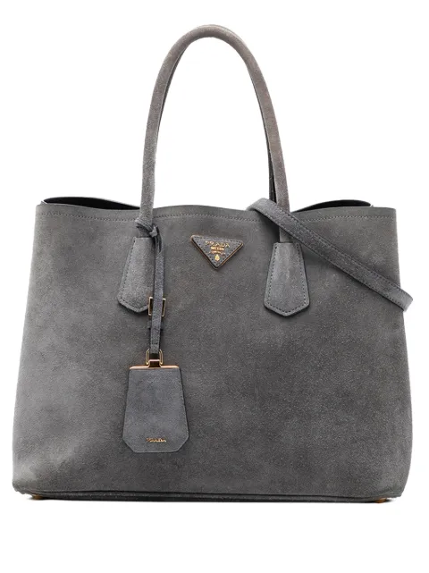 Prada Pre-Owned 2015-2026 Medium Scamosciato Double satchel