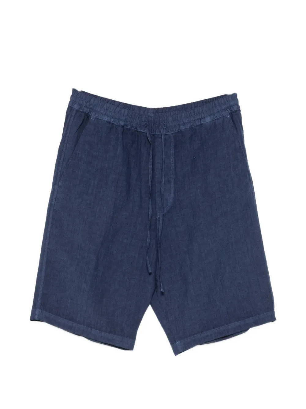 120% Lino drawstring-waist shorts - Blue