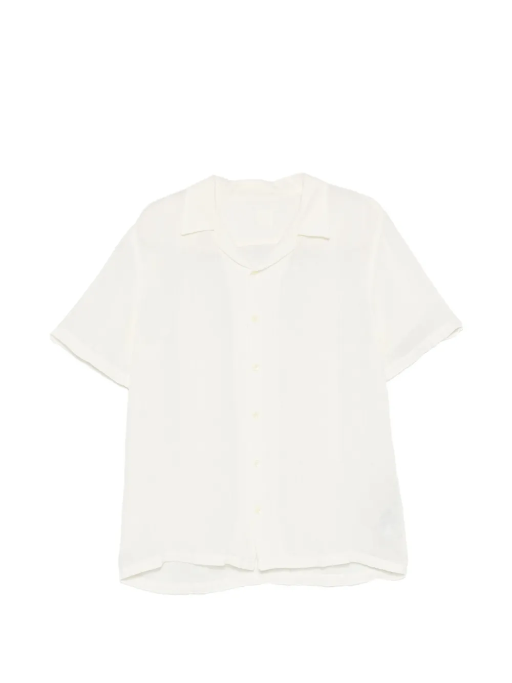 120% Lino short-sleeved camp-collar shirt - Toni neutri